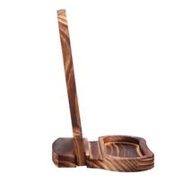 Elegant Wood Headphone Stand For Gamers Desk Storage Vertical Space Saving Design Secure Holder Natural Wood Finish brown