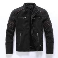Odinė striukė Biker Riding Suit Skrydžio kostiumas Kasdienis vyriškas odinis striukė L black