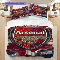 Vibrant Arsenal Emblem Artwork  Three-piece set (1 * duvet cover + 2 * pillowcase, without core) 2DFlat Duvet cover and pillowcase 135x200cm
