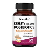 Prebiotic Probiotic Postbiotic Digestive Enzyme Complex Capsules, 120 Vegetable Capsules Dietary Supplement 120 Capsules