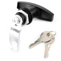 Rear Fixing T Handle Lock Tool Box Garage Door Lock with Keys for Trailer Caravan Black