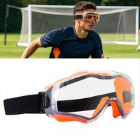 Safety Goggles Over Glasses Dust Goggles with Anti Fog Anti Scratch Lenses Adjustable Headband for Soccer Cycling oranžinė