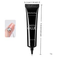 Nail Rhinestone Glue Gel For Manicure Nails 15/30Ml Super Strong Adhesive Gel Transparent Nail Art Sticky Gel Strong Jewelry Dec 15 g black