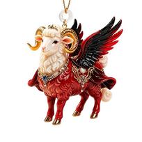 Shining Goat Pendant 2D Flat Christmas Tree Ornament New Zodiac Goat Souvenir  Shop Window Display 10 black