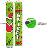 1 rinkinys Grinčo Kalėdų dekoracijų Grinčo verandos ženklas Durų reklaminis skydas Linksmos Grinčmas green