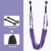 Yoga Aerial Silk Set Woman Hammock Back Legs Stretching Swing Pilates Accessories Elastic Fitness Belt Home Gym Equipment beige