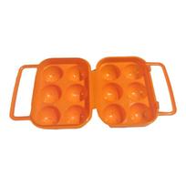Double Lock Shackle Eggs Boxes PP Eggs Holder Shackle Eggs Storage Boxes for Camping 6grid orange