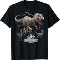 Jurassic World Indominus Rex Raptor Run Marškinėliai S juoda