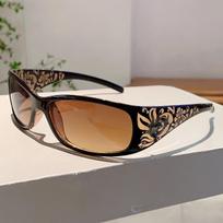 KAMMPT Fashion Women Sunglasses with Rhinestones New Wrapped Round Gradient Sun Glasses Trendy Sylish Luxury Brand Design Shades as picture shows
