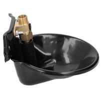 Sheep Automatic Water Drinking Bowl Steel Goat Waterer Farm Feeding Water Bowl Dispenser with Copper Valve for Livestock black