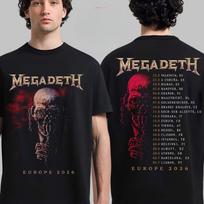 Rock Band Megadeth Europe 2026 Tour Tshirt Unisex Unisex Summer Cotton Y2k Clothing Fashion Vintage Round Neck Short Sleeved Top L