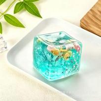 Squishy Cube, Ocean Shells Ice Cube Squishy Fidget Toys | Slow Rise Squishies Stress Balls for Adults & Teens, Soft Squeeze Sensory Toys 1pcs(Packed in OPP bags) žalia