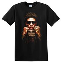 Hip Hop Portrait T Shirt Kodak Black Lyric Artwork Streetwear Tee 2XL brown