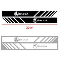 2 vnt. Automobilio stiliaus kėbulo juostelės, abiejų pusių durų šoninės sijonų lipdukai, skirti Skoda Kapoq Kodiaq Octavia Fabia Kamiq Rapid SCALA Superb 2pcs Silver White gray