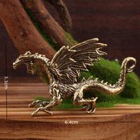 Mini Brass Dragon Griffin Figurines Detailed Carving Antique Finish Small Desk Decor for Living Room Bedroom Study Table Ornament A2