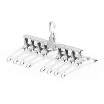 Rotate Anti-Skid Folding Hanger Drying Rack Clothes Hangers Space Saver Organizer Multi Functional white
