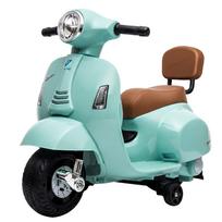 Elektrinis vaikiškas motociklas Mini Vespa GTS dizaino, su atraminiais ratukais, žalias, 66,5 × 38 × 52 cm