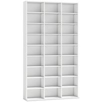 Lentyna su 27 skyriais ir 21 reguliuojama lentyna, balta, 100 x 24 x 175 cm