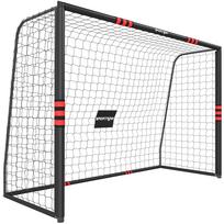 Futbolo vartai su paminkštintu rėmu ir tinklu, juodi ir raudoni, 300 x 120 x 200 cm