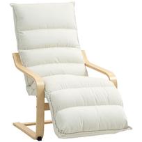 Supamasis krėslas su reguliuojama kojų atrama, kreminės baltos spalvos, 67 x 93–114 x 105 cm