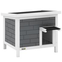 Lauko kačių namelis su 14 mm aliuminio izoliacija ir atverčiamu stogu, baltas, juodas ir pilkas, 61 x 51 x 53,5 cm
