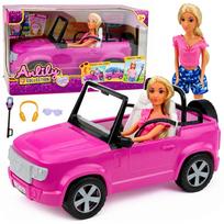Lėlės ir automobilio rinkinys „Anlily“ su priedais, violetinis, 30 cm