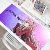 Black Mouse Pad Anime Zero Two Large Carpet Keyboard Gaming Accessories PC Teclado Gamer Laptop Mousepad Locking Edge for CS GO 800x300x2mm blue