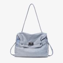 Fashionable Handbag - Women's Cross-body Bag with High-quality Texture for Formal Wear - Retro Kelly Bag mėlyna