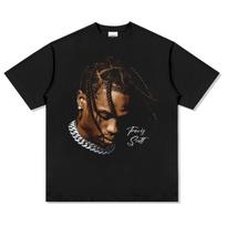 Travis Scott Graphic TShirt Oversized Hip Hop Rapper Cotton Tee Streetwear Unisex WoUnisex Casual Vintage Y2K Top Astroworld Vibe S brown