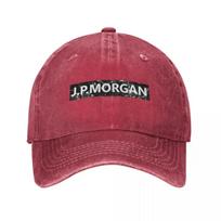 JP Morgan with distressed design in black Baseball Cap Luxury Cap GentleUnisex Hat tea Hat hiking hat Womens Hats  Unisexs