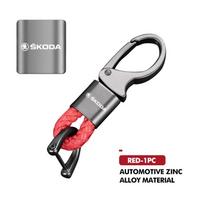 For Skoda Luxury Men Women Metal Key Chain Fashion Keychain Key Ring Holder Octavia A5 A7 RS Fabia Superb Rapid Karoq fsjn24 gray