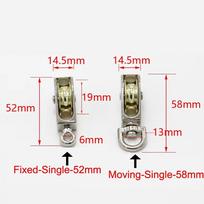 1Pcs Durable 36/52/75mm Fixed Pulley Single/Double Wheels Mini Messenger Pulley Zinc Alloy Metal Sheave Tackle Lifting 36mm Single