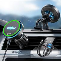 LISEN 2026 25W Qi2.2 Magnetic Car Charger Mount with Cooling Fan Wireless Phone Holder for IPhone 17 16 Pro Max juoda