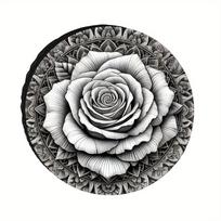 Mandala Rose Spare Tire Cover UV-Resistant Dust-Proof Protector for Trailers Cars Trucks RVs 14inch gray