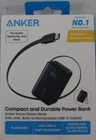 Anker | Anker Nano Power Bank 45W with Built-In Retractable USB-C Cable | A1638H11 | 10000 mAh | Black | DEMO