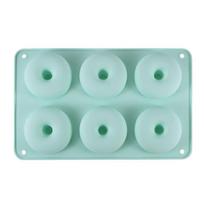6 Hole Silicone Donut Mold Cake Mold Non Stick Bagel Pan Pastry Chocolate Muffins Donuts Heat Resistant Kitchen Accessories Tool žalia