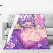 Kpop Demon Hunters Saja Boys Mystery Blanket  Warm Soft Pattern Plush Throw Blanket For Girls Boys Flannel Bedspread Bed Cover 30x40in pink