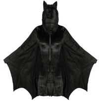 Moterų vampyro šikšnosparnio kostiumas Užtraukiamas su gobtuvu Kombinezonas mielas juodas skraidantis gyvūnas Helovino kombinezonas Cosplay kostiumas su sparnais XXL black