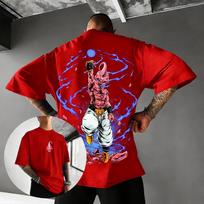 Unisex Dragon Ball Majin Graphic T Shirt Men Women Short Sleeve Tee Anime Print 2026 Summer Y2k Streetwear Oversized Casual Tops S red