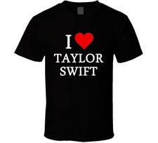 I Heart / Love Taylor Swift (White Font) Popular T Shirt Mens Womens Tees Top 2XL gray