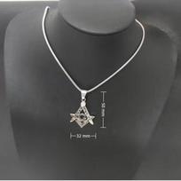 Mason Necklaces Pendants Gold Silver Color 316L Stainless Steel Round Snake Chain For Women/Men Masonic Symbol Jewelry 35cm black