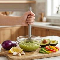 Meat Chopper Ground Beef Tool Multipurpose Stainless Steel Potato Masher brown