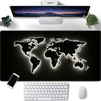 World Map Mouse Pad Large Gaming Mouse pad x rubber desk mat Nonslip PC laptop Gamer desk accessories table pad carpet 30x80x0.2cm gray