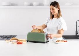 Taurus Vintage Olive-Coloured Toaster, 1500 W
