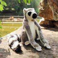 Simulation Lemur Plush Animal Monkey Toys Realistic Kawaii Stuffed Doll Room Decor Soft Pillow Children Boys Birthday Gifts 28cm white