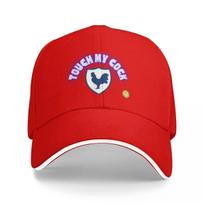 New Jimbo says Touch My Cock Baseball Cap Rave Hat Unisex For The Sun  Women Unisexs red
