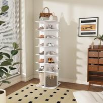 7-Tier Rotating Shoe Rack, Free-Standing 360 degrees Organizer, Rack Tower with High Base, Lazy Susan for Storage, Fits 28 Pairs of Shoes (7-Tier 184 x 60 x 60 cm balta