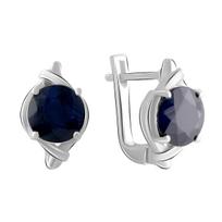 Sidabriniai auskarai su natūraliu safyru 4.442ct (2073499) safyras