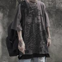 KOSY Gothic Harajuku Prined T-shirt for Women Korean Streetwear Hiphop Oversized Egirl Short Sleeve Tees Shirts Mall Goth Tops Grunge Alt Kpop Clothes S pilka