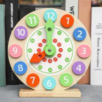 Early education recognition time clock toy wooden digital clock children's alarm clock children's educational clock toys green